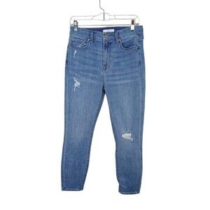 7 For All Mankind Womens High Waist Gwenevere Ankle Distressed Stretch Size 29